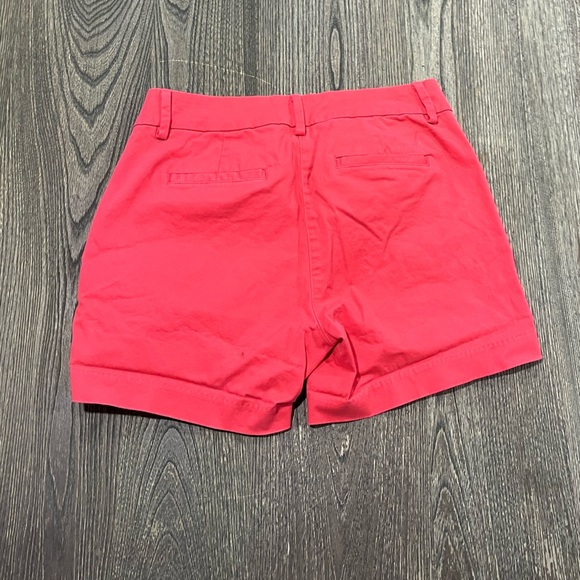 Nautica Shorts Mid Rise Flat Front  Cotton Blend Stretch Chino Khaki Red Size 2 - Picture 3 of 7